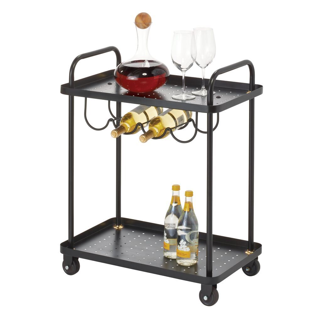 iDesign Arlo Cart in Matte Black and Brass