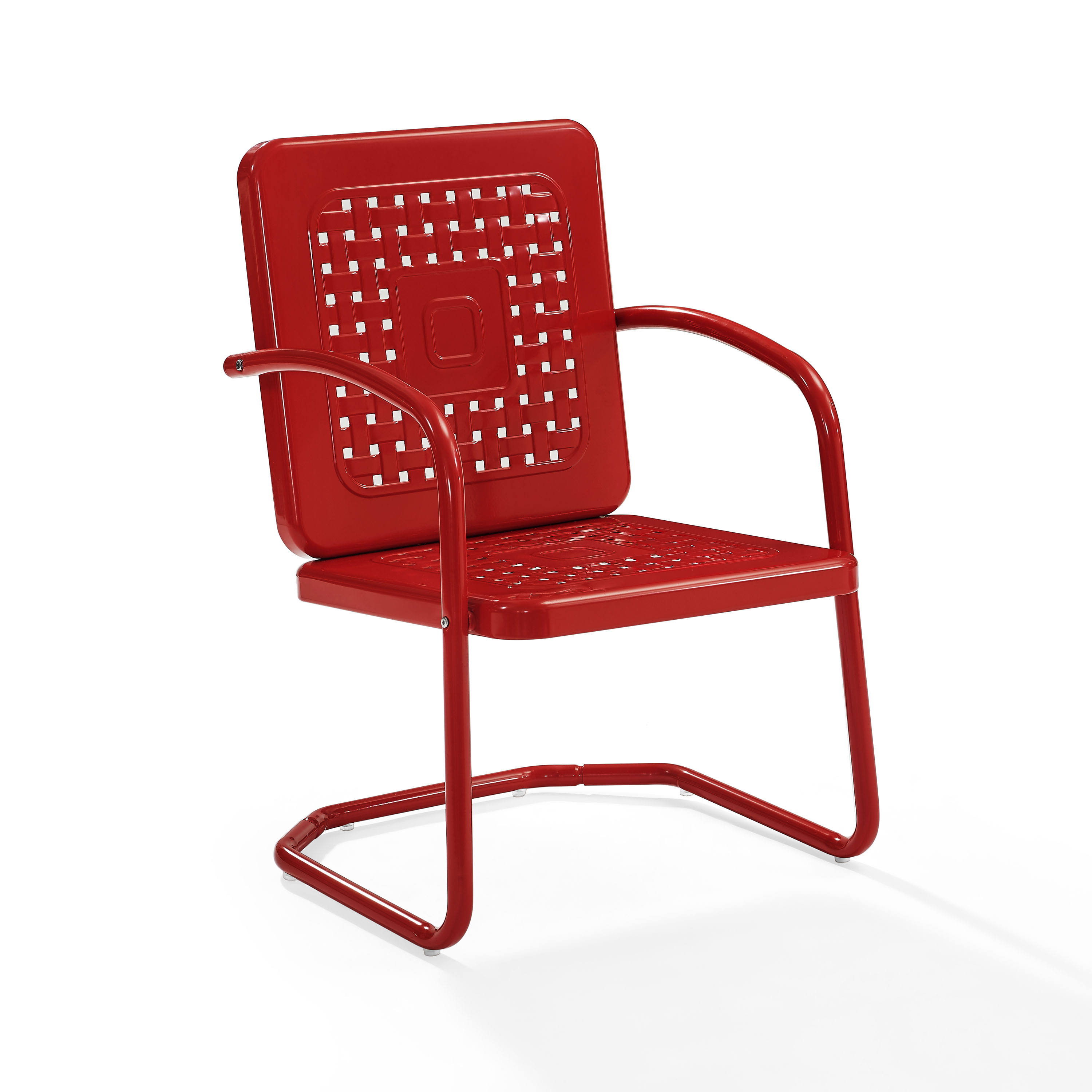 Crosley Bates Metal Patio Chair in Red (Set of 2) - CO1025-RE