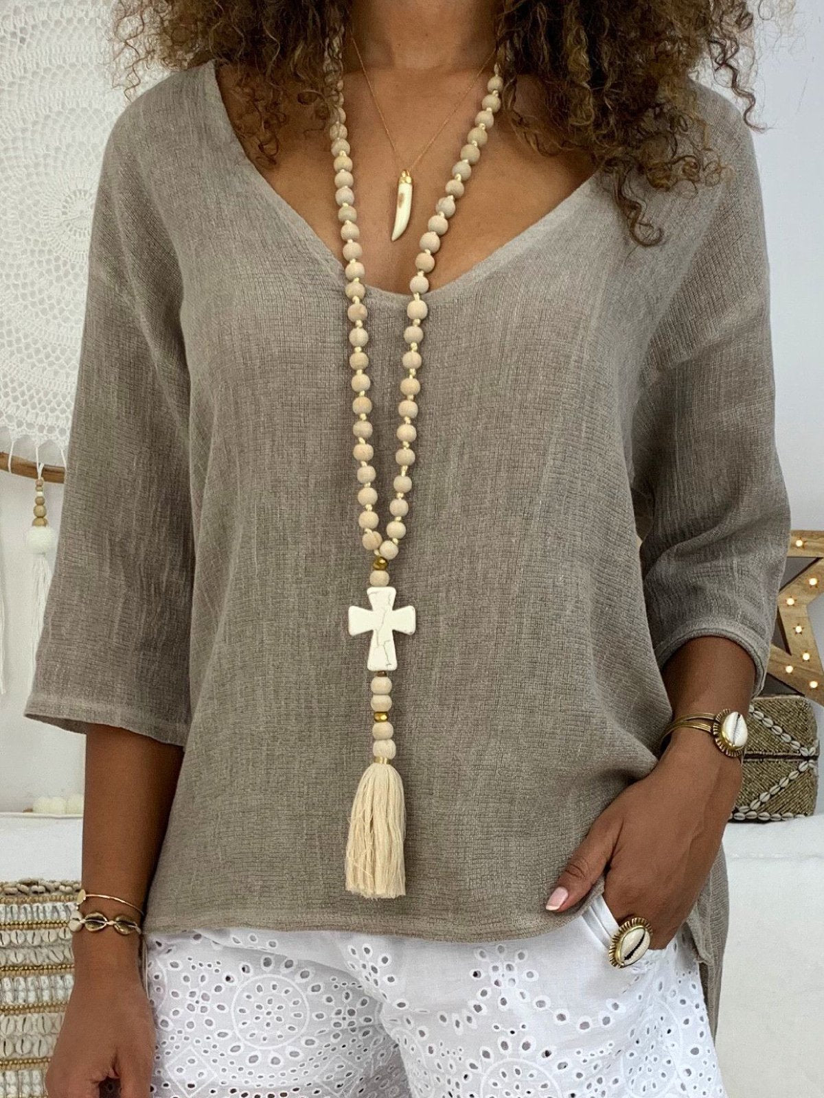 V Neck Casual Shirts & Tops