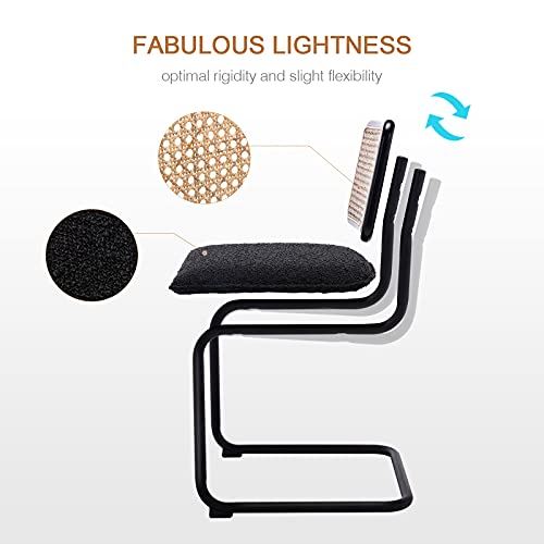 Mid-Century Modern Dining Chairs, Accent Rattan Kitchen Chairs