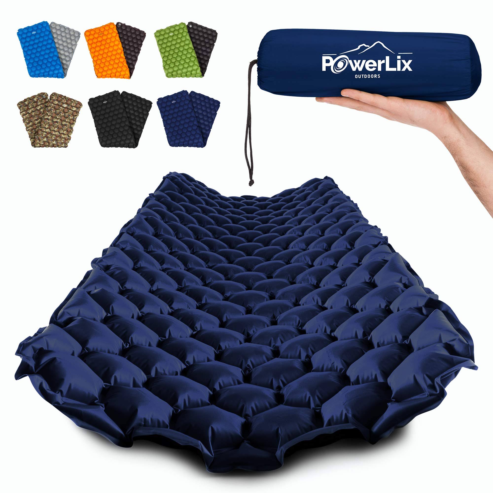 Powerlix Sleeping Pad - Ultralight Inflatable Sleeping Mat, Ultimate for Camping, Backpacking, Hiking - Airpad, Inflating Bag, C
