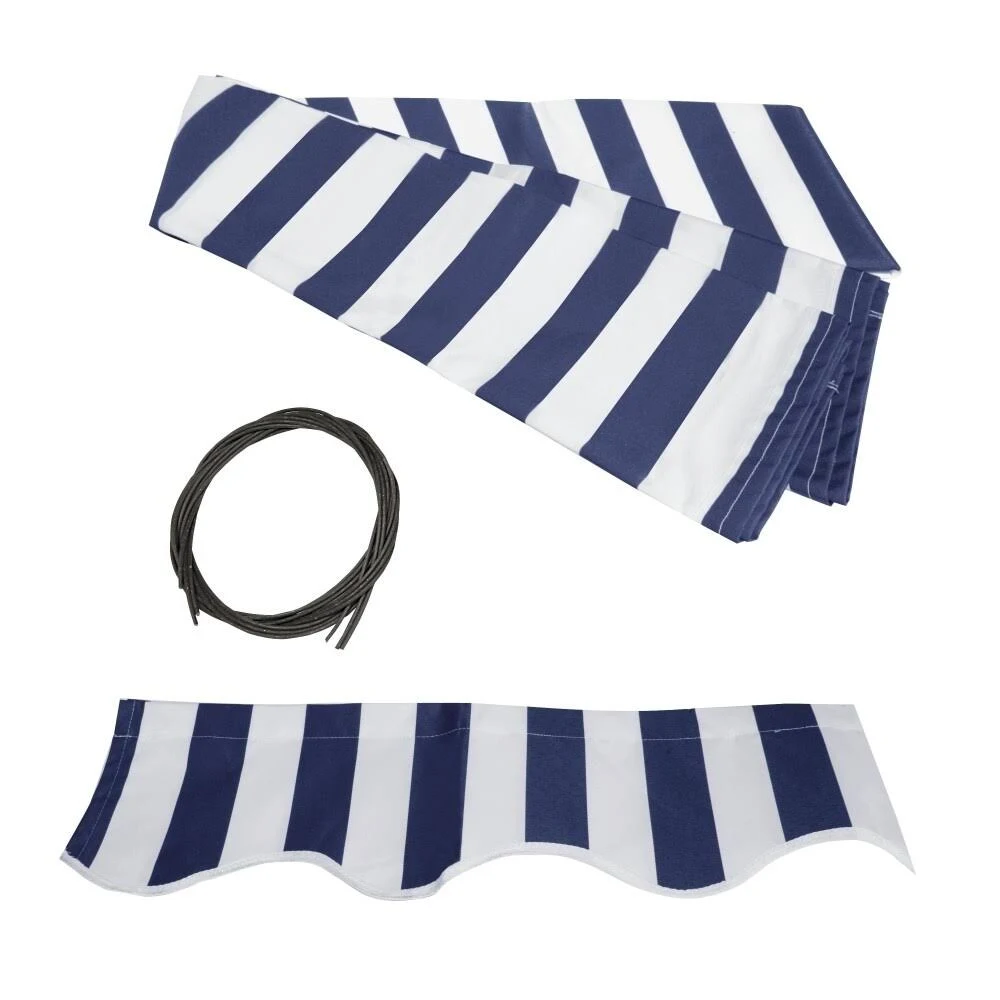 Aleko Sunshade Half Cassette Retractable Patio Deck Awning 13x10 ft Blue/White Color