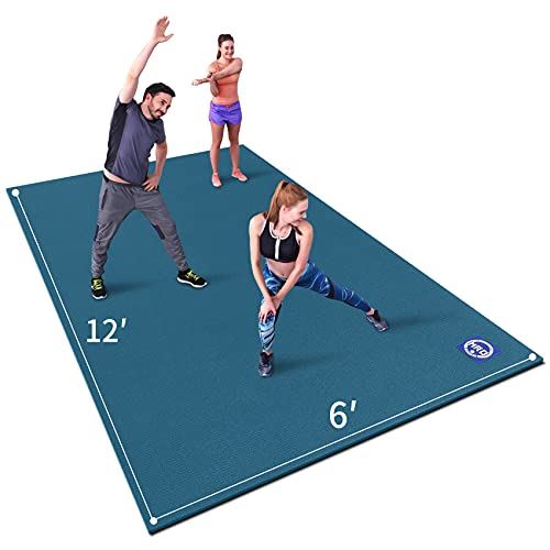 Premium Large Exercise Mat 6′ x 12′ x 7mm, High-Density Workout Mats for Home Gym Flooring, Non-Slip