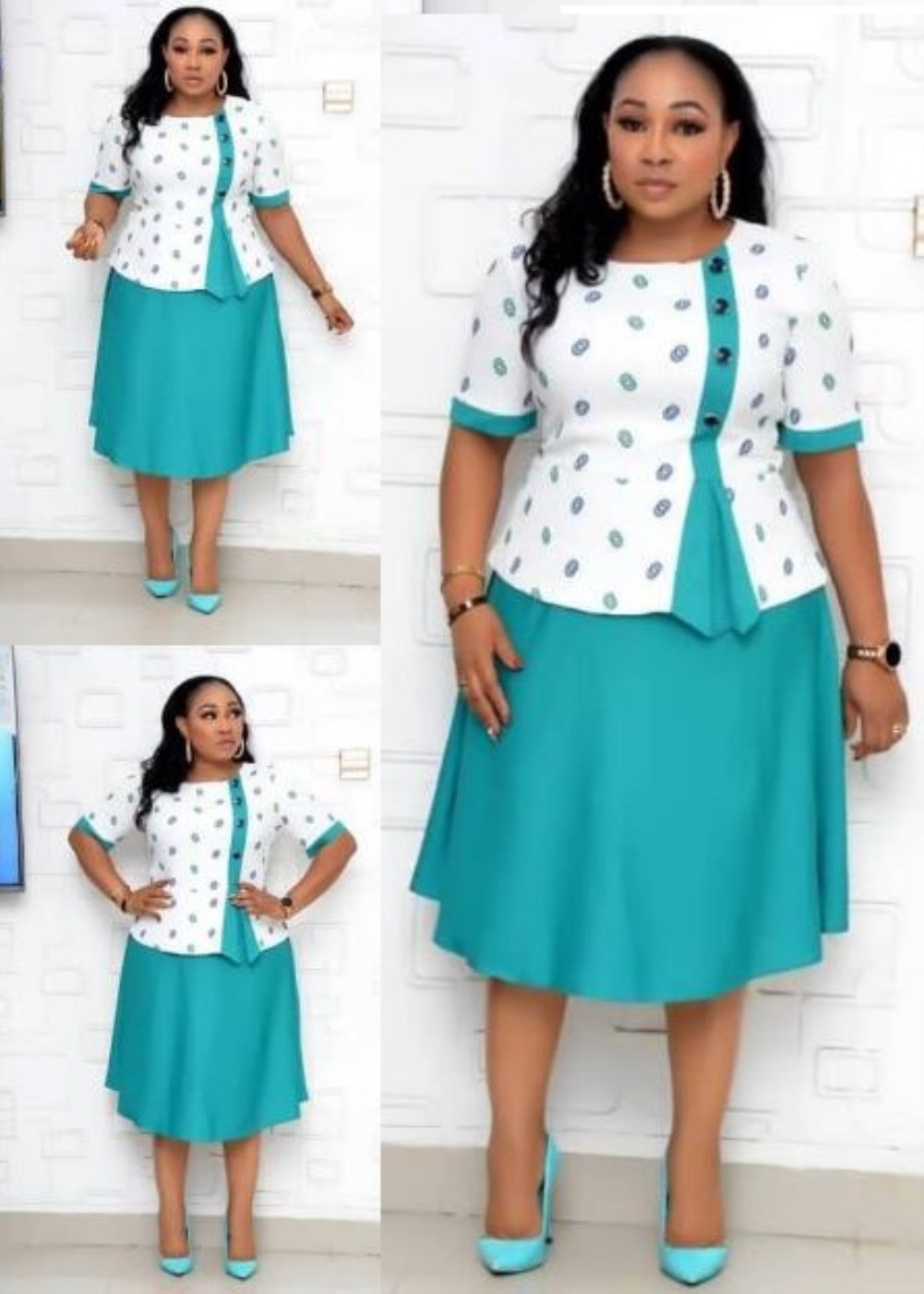 Plus Size African Two Piece Mature Dress