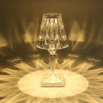 Retro Diamond Table Lamp Table Night Light Acrylic Desk Bedside Lounge Lamp