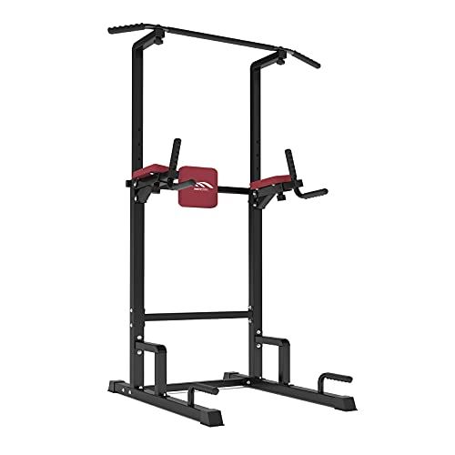 Adjustable Height Dip Bar, MBH Fitness Power Tower Pull Up Bar Dip Station Strength Training Workout