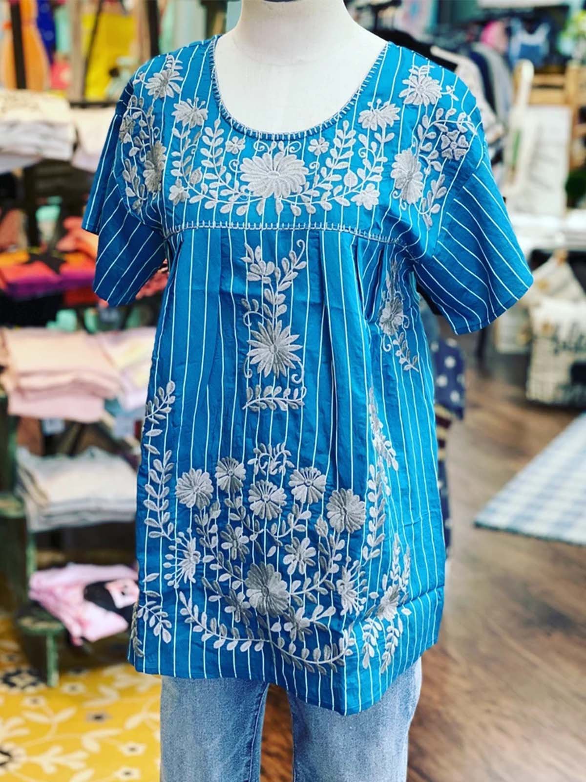 Floral Short Sleeve Printed Cotton-Blend Shirts & Tops