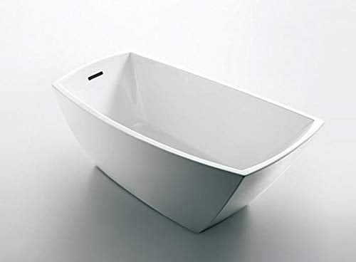 Top Sloping Streamline Pure White Acrylic Freestanding Bathtub Soaking