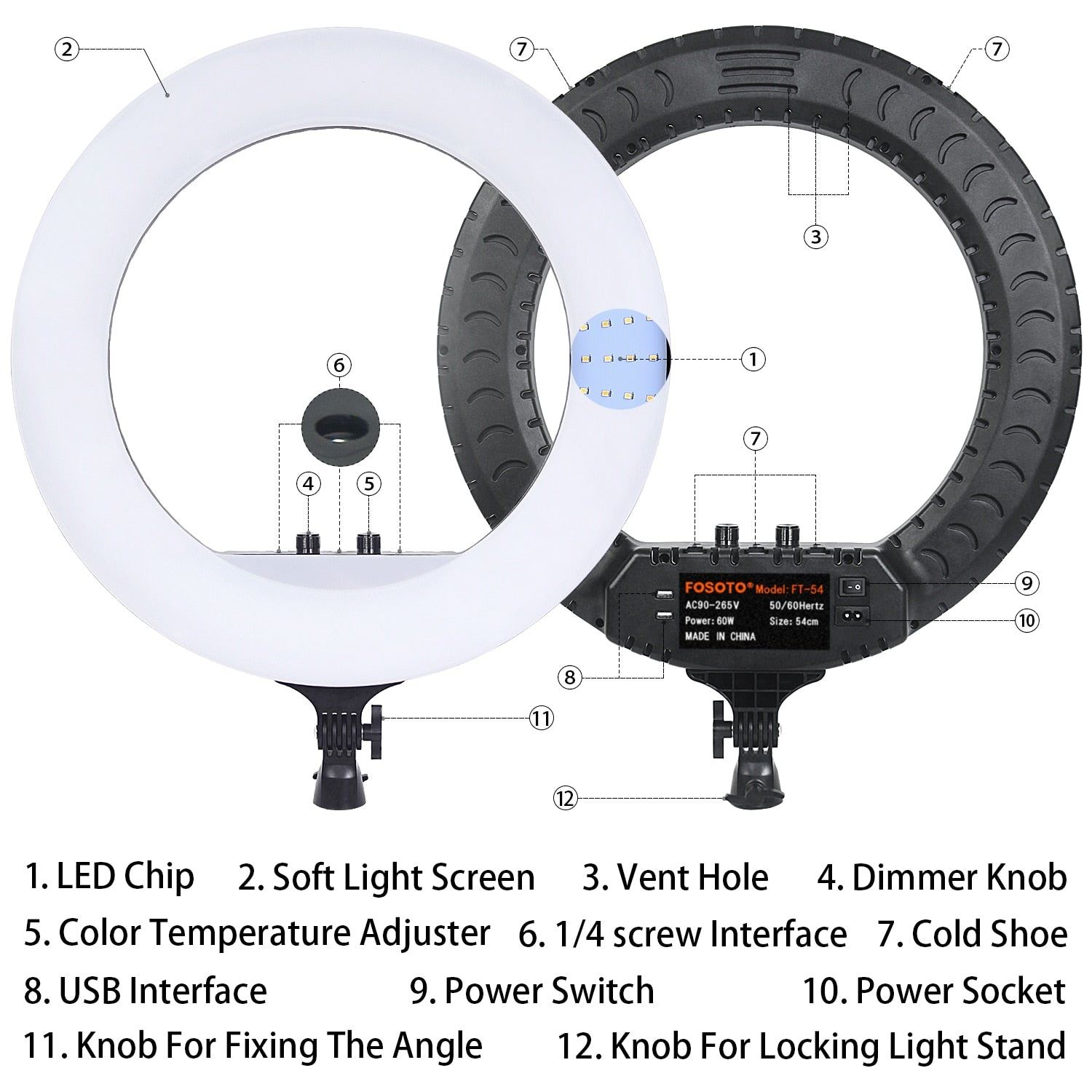 21 Inch Led Ring Light Photography lamp Camera Phone Ring light Makeup Video Ring Lamp With Tripod