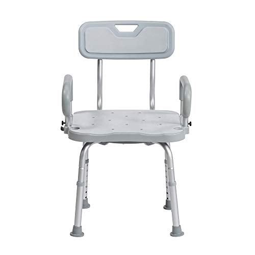 Preservetech 360-Degree Swivel Shower Chair with Arms & Back, Grey