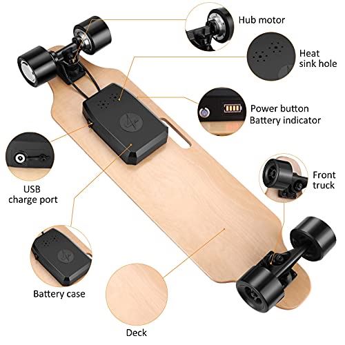 37��� Electric Skateboard with Remote Control, Electric Longboard