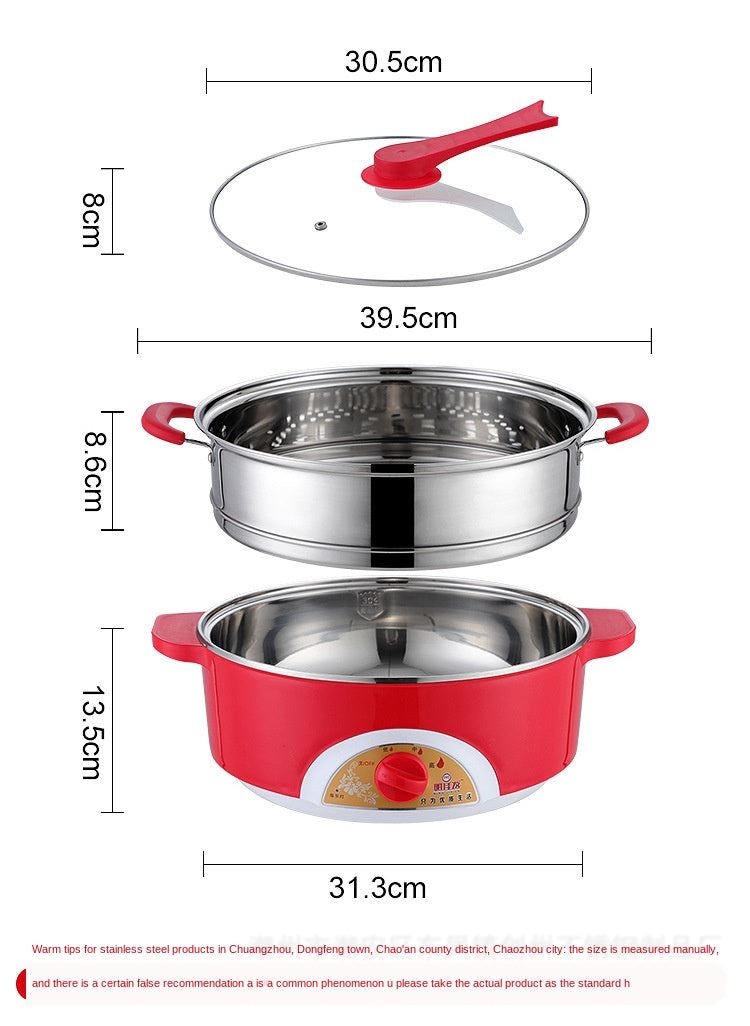 Stainless Steel Electric Food Steamer Pot Stainless  Pan Rice Bun Steamer Steam Cooker Instant