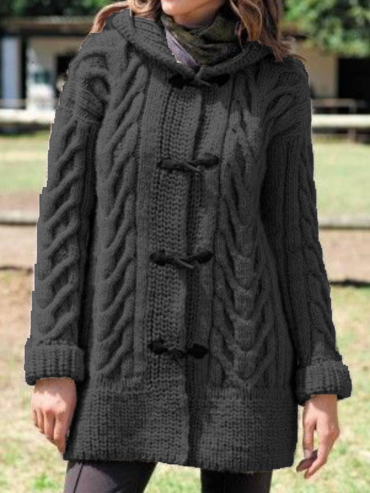 Hoodie Long Sleeve Cotton-Blend Outerwear