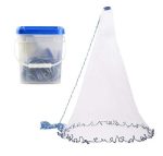 JSHANMEI Fishing Cast Net Fishing Throw Net, with Heavy Duty Pure Sinker Weights