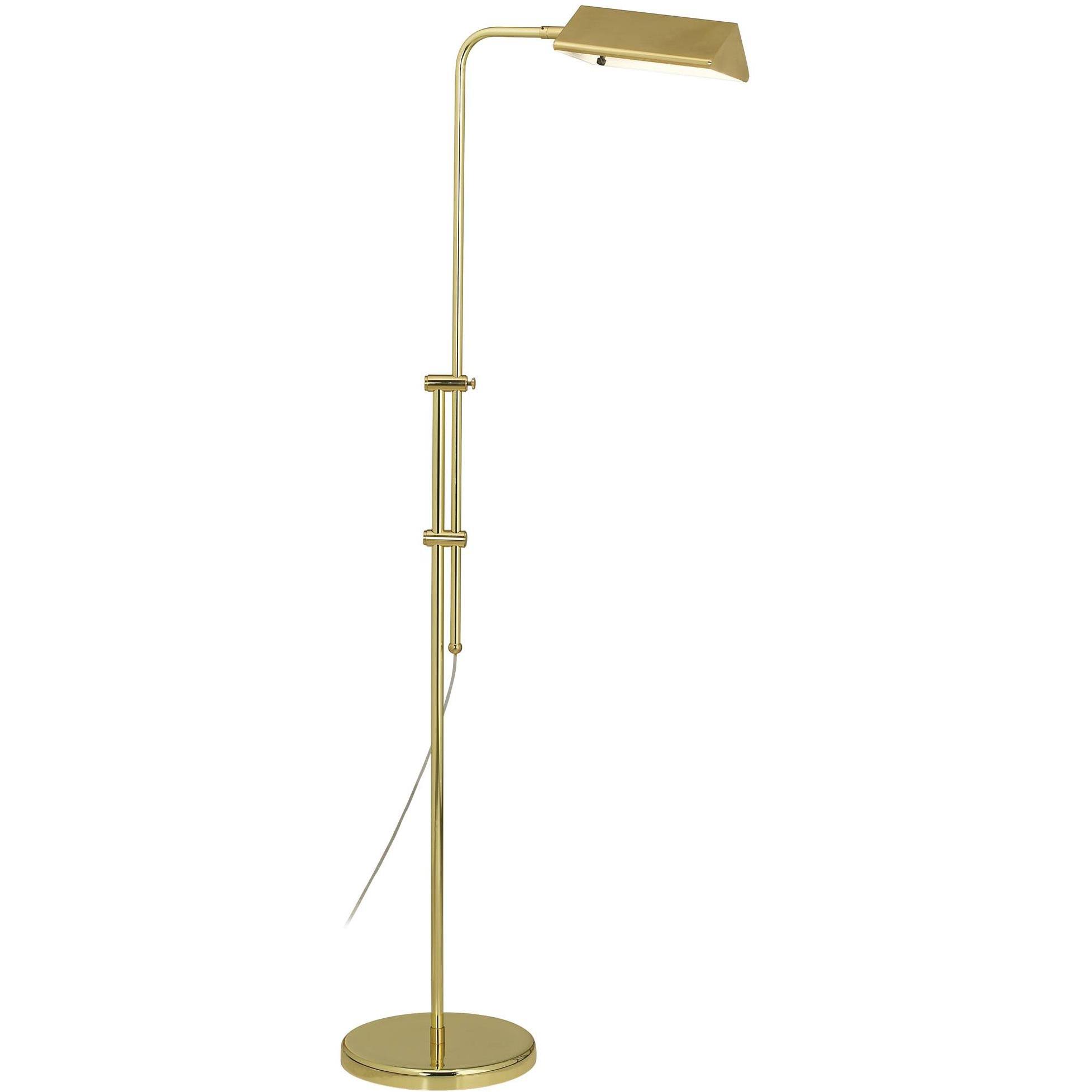 Dolan Brass Finish Adjustable Pharmacy Floor Lamp