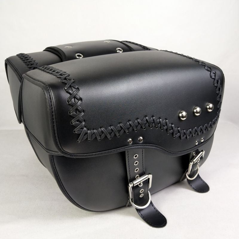 Pair Universal Motorcycle Saddlebag PU Leather Saddle Bag Sat