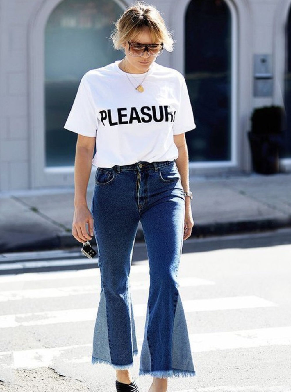 Bell Bottom Patchwork Western Jeans