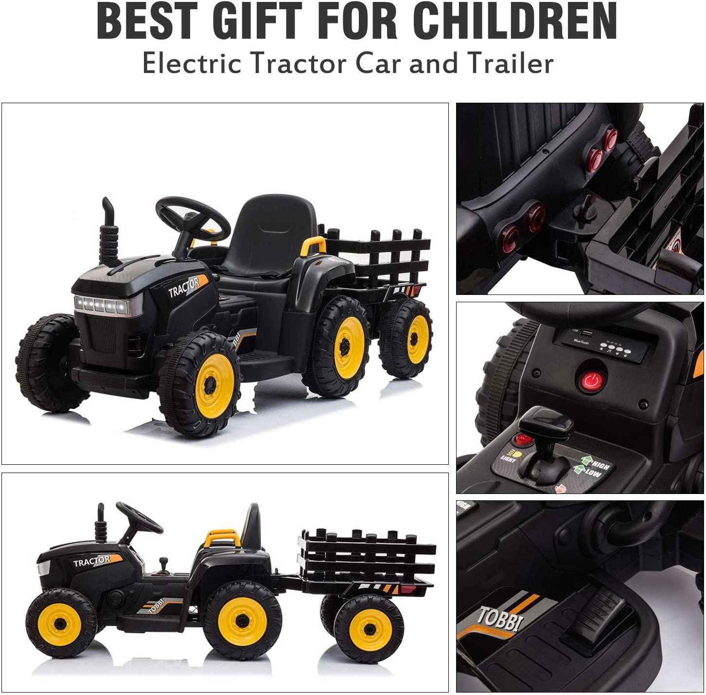 3-Gear-Shift Ground Loader Ride On with LED Lights and