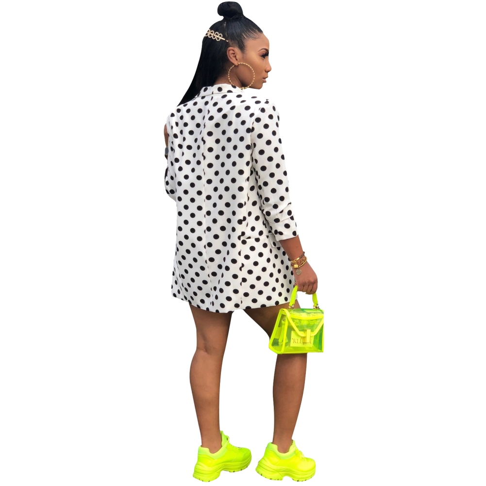 Polka Print Blazer and Shorts Set