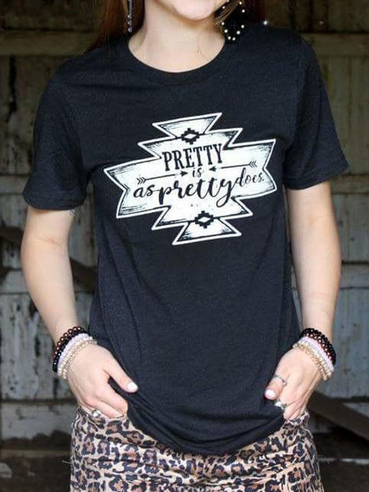 Geometric Shift Casual Short Sleeve Shirts & Tops