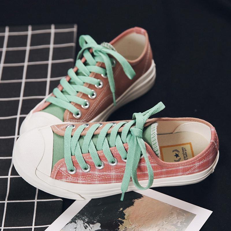 Casual And Comfortable Plaid Canvas Shoes