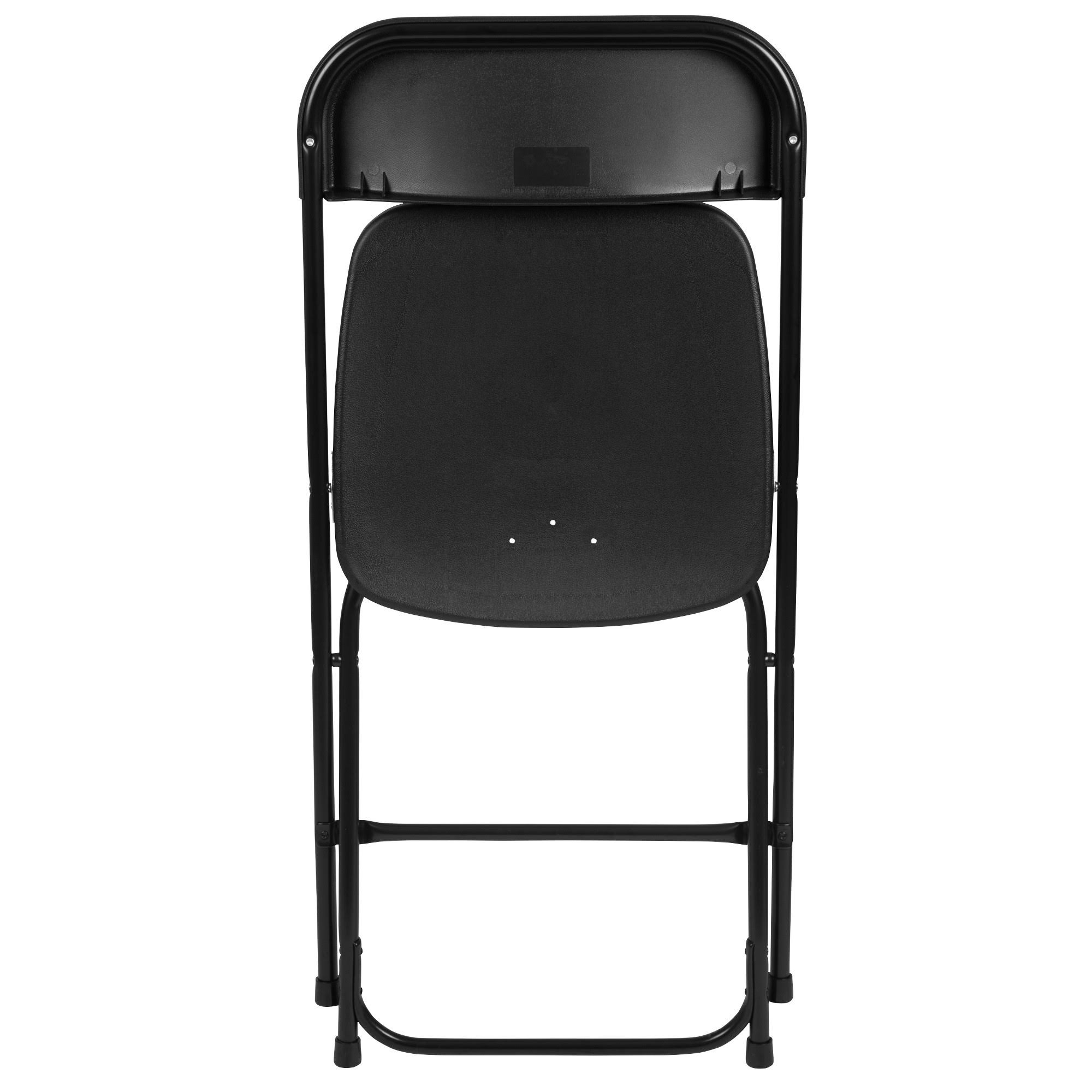 Flash Furniture Hercules Plastic Armless Folding Chair, Black, 4/Pack