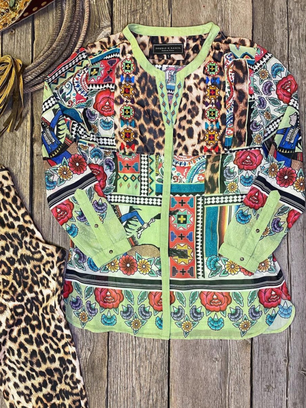 Cotton-Blend Casual Long Sleeve Shirts & Tops