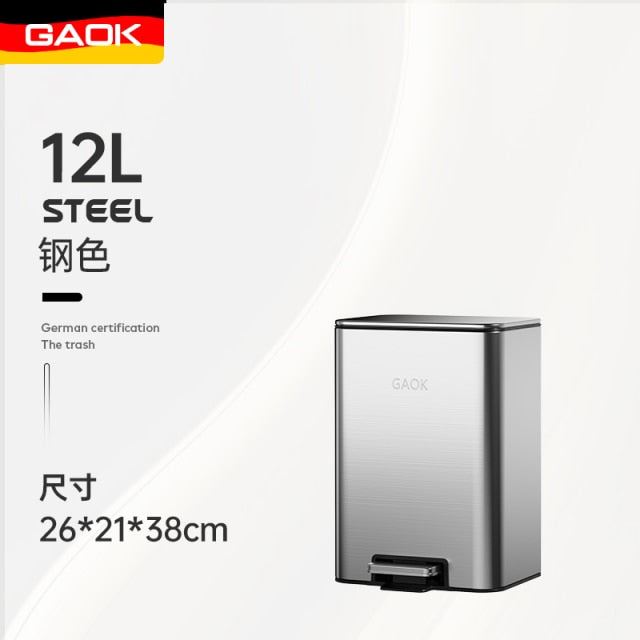 Kitchen Large Capacity Stainless Steel Step Trash Can Household Pedal Living Room