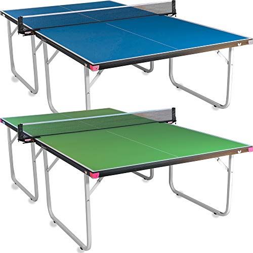 Foldable Table Tennis Table with Wheels  with Detachable Net & Ships Assembled