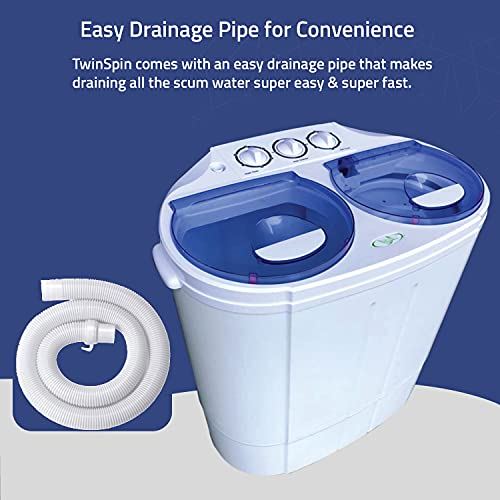 Tub Washing Machine w/Wash and Spin Cycle, Built-in Gravity Drain, 13lbs