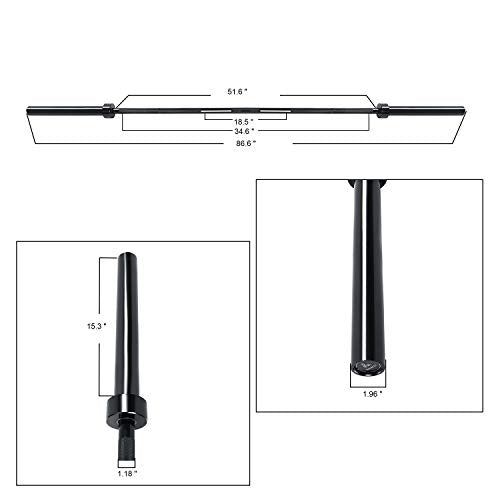 HulkFit Solid 2-Inch Olympic Bar Barbell Weight Lifting Bar- Black