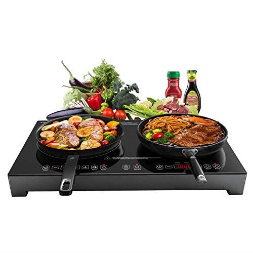 1800W Double Burners Electric Stove, 6 Power/Temp Levels