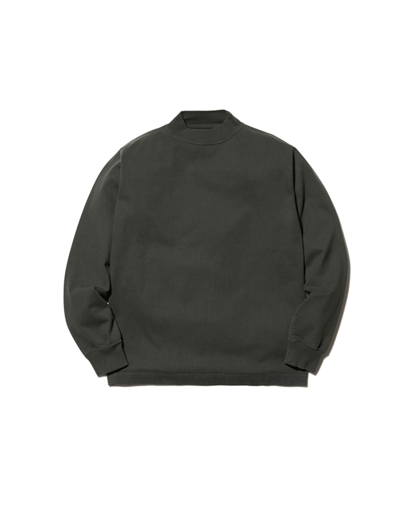 Heavy Cotton Garment Dyed Long Sleeve Mockneck