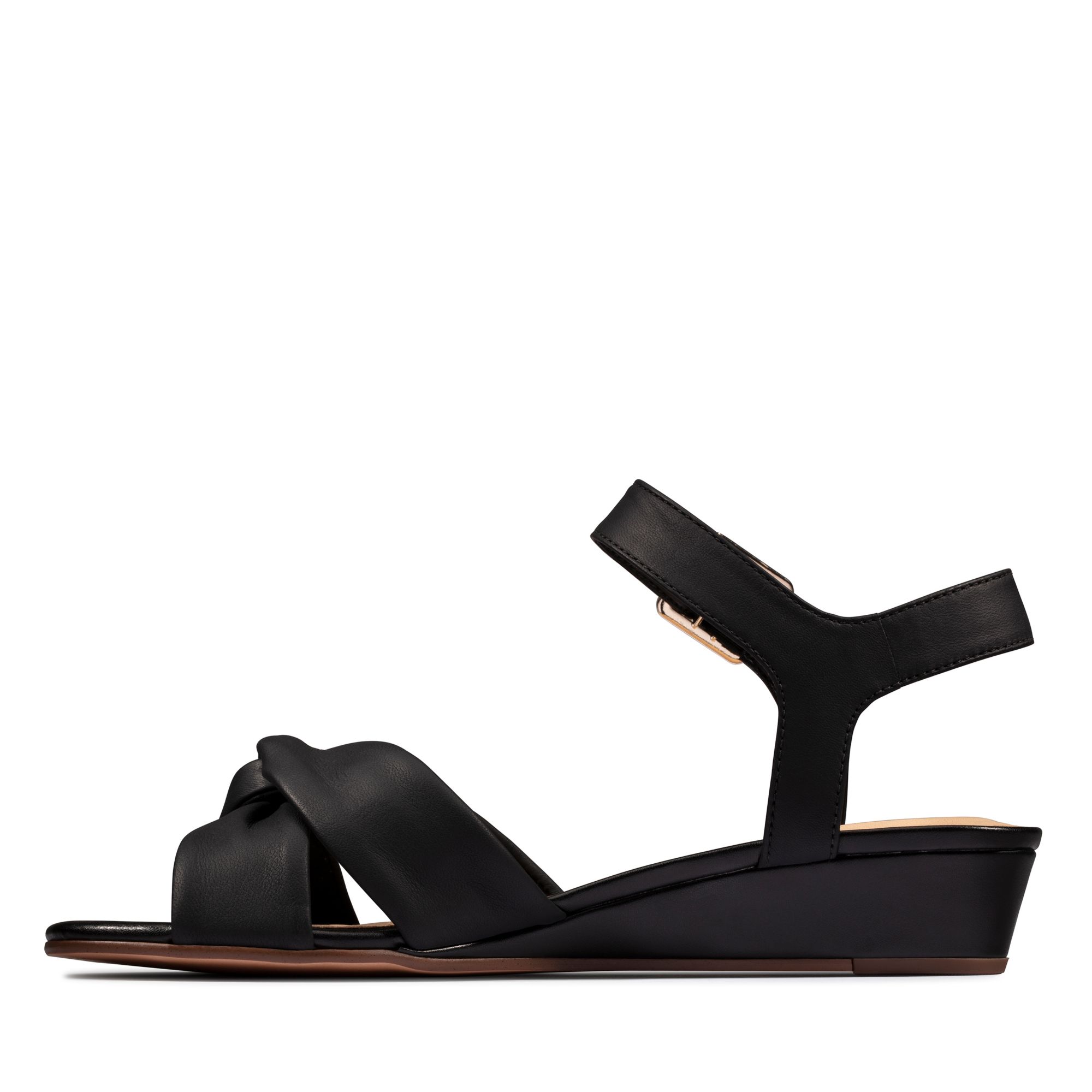 Women Sandals Sense Strap Black Leather