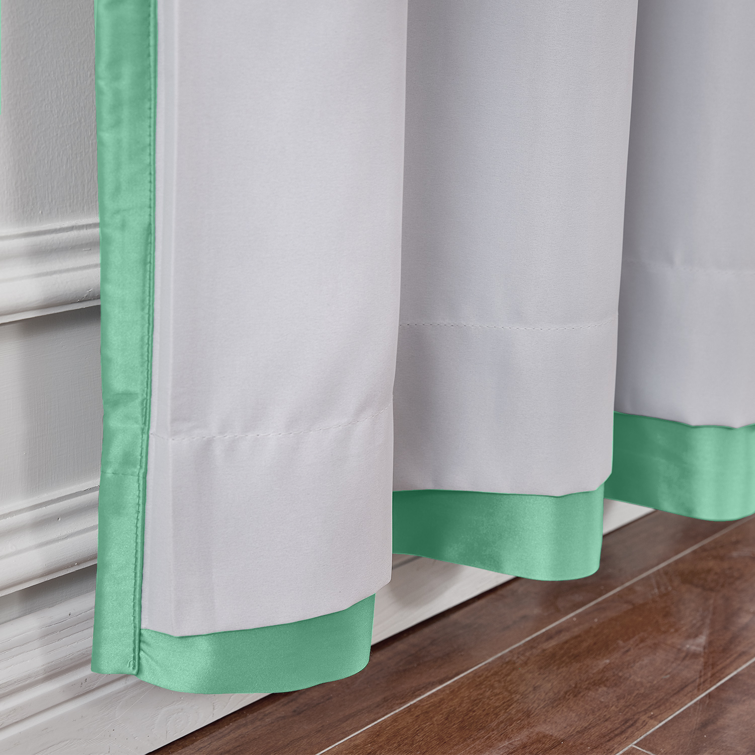 3 Inches Rod Pocket Soundproof Fuax Silk Window Curtain Panel with Blackout Lined LHZ