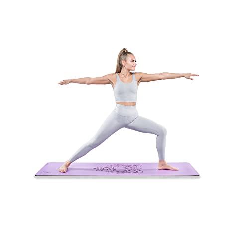 Modern Body Extra Thick Yoga and Fitness Mat �?Natural Eco Friendly Rubber- Tiger Purple