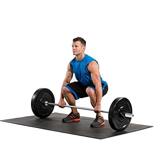 Olympic Straight Barbell Bar, Weightlifting Bar w/ Two Circlips, Q235 Steel Straight Weightlifting Barbell Bar w/360° Rotating Sleeve.