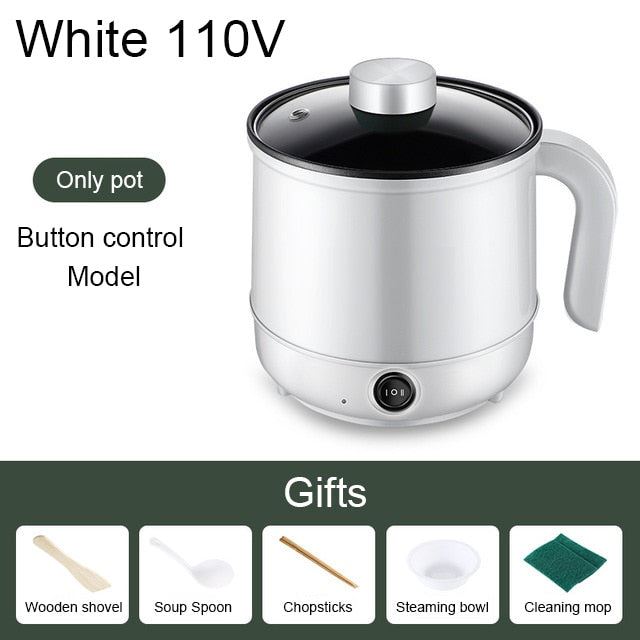 Multicooker Electric Skillet 1/2 Layer Stainless Steel Rice Cooker Hotpot Noodles Soup Pot Food Steamer