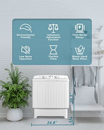 Washer and Dryer Combo Compact Mini Washer (11lbs) & Spin Dryer (7lbs) Sets