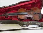 1912 Wilhelm Duerer German Violin 4/4 Artist w 2 bows & case “Neck Signed” as-is