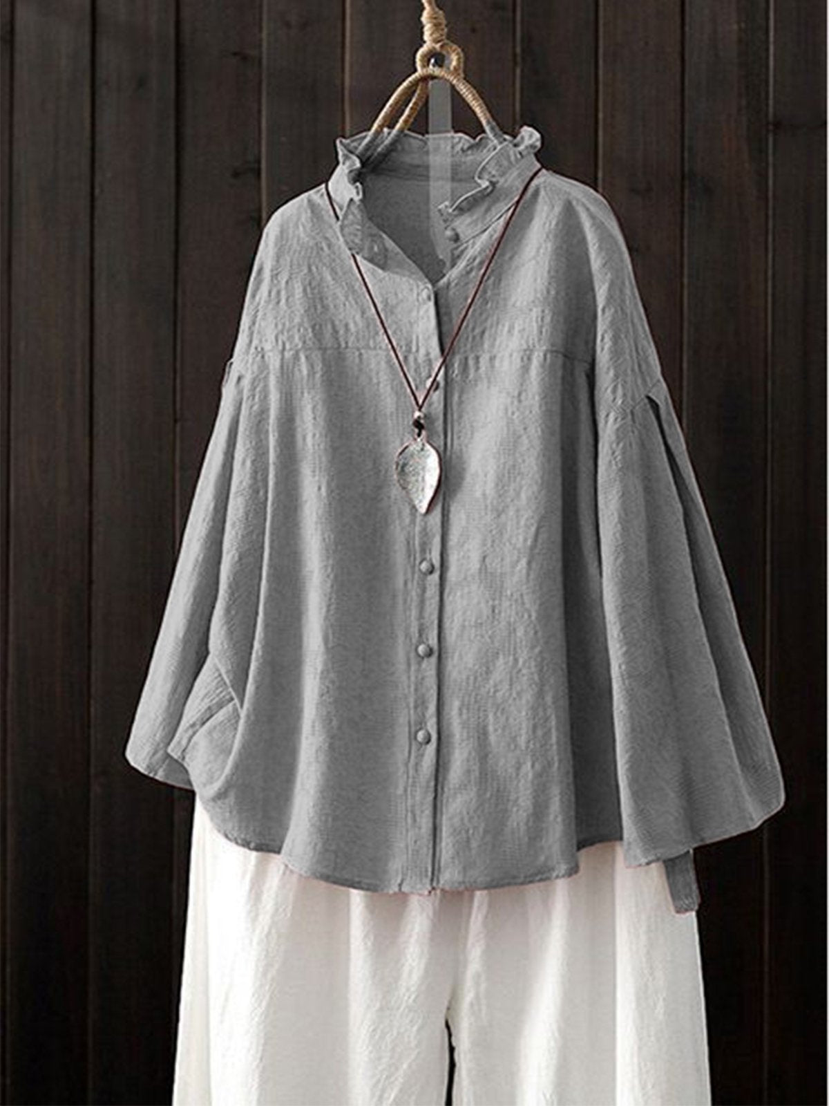 Linen Long Sleeve Sweet Shirts & Tops