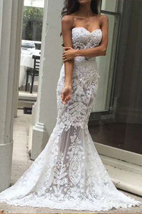Fashion Off-Shoulder   Lace Sleeveless Evening Dress