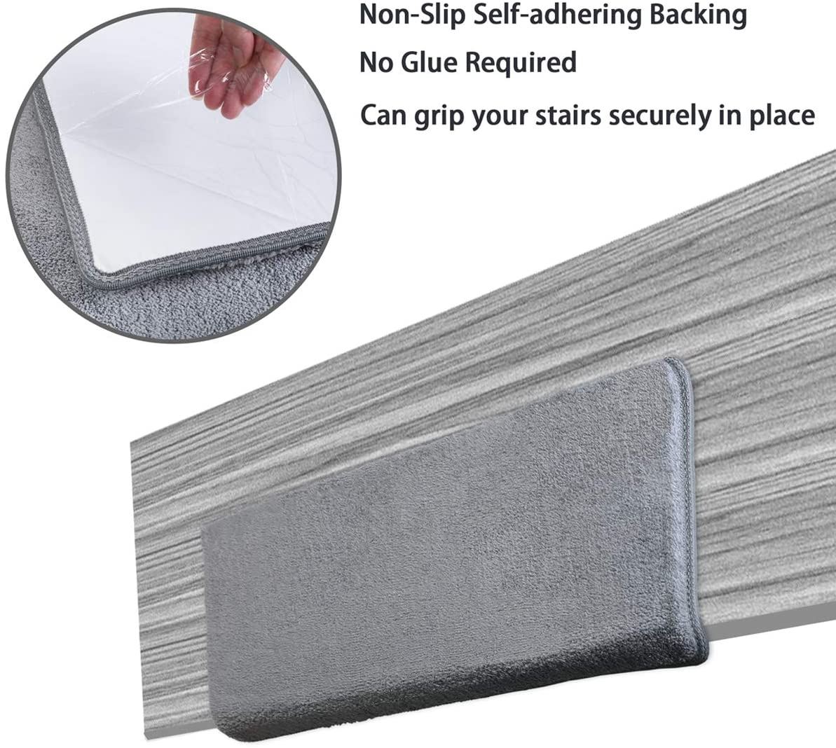 PURE ERA Bullnose Carpet Stair Treads Set of 14 Non-Slip Self Adhesive, 14 Pieces / Dark Brown