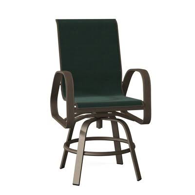 Primera Swivel Patio Dining Armchair Telescope Casual Forest Green 22D/Textured Snow 100x22H x 100x22W x 100x22D