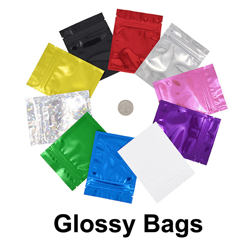 10x15cm Pouch Flat Aluminum Grade Metalized 3 Side Seal Plastic Zip Lock Food Metallic Small Zipper Ziplock Silver Foil Bag