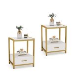 25 in Tall Nightstands w/ Drawers & Storage Shelf for Bedroom, Living Room/Set of 2