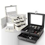 Jewelry Organizer Bundle with Jewelry Box and A Watch Box