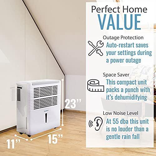Keystone 50 Pint Dehumidifier with Electronic Controls, KSTAD504D