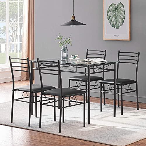 Dining Room Table and Chairs 4, 5-Piece Dinette Sets, Space Saving