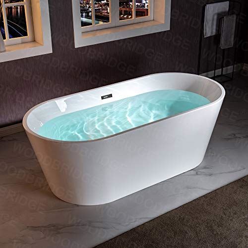 Soaking Bathtub with White, Drain and Overflow inMatte, BTA15
